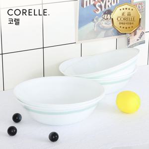 코렐 미니멀체크 면기(대) 4P세트