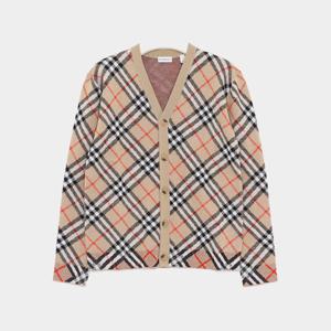 버버리키즈 25FW 샌드체크 울 V넥 남아 가디건 8104300/8A 10A
