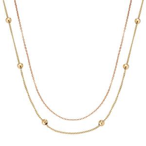 [모던쥬얼리]14K 민볼 2줄체인목걸이