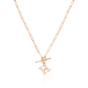 [비앤비골드] 18K H이니셜 펜던트 클립체인 목걸이 JNN28562