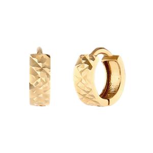 [비앤비골드] 18K 볼륨 컷팅 5.9mm 원터치 링 귀걸이 한쌍 PNE23658