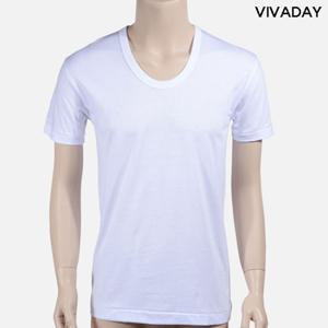 VIVADAY-AB95 면100 백색 남성반팔런닝 -