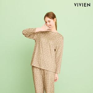 비비안스타킹 홈 웨어 체리 밍크기모 실내복 상의 (LP3069)