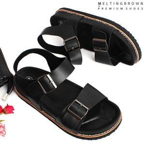 [멜팅브라운] 남성가죽샌들 남성직장인샌들 남자물놀이샌들 SB16