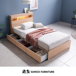 [삼익가구]모리 LED 빅서랍 3단 수납침대(매트제외-슈퍼싱글)
