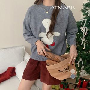 ATMARK (77까지)덕그래픽풀오버캐주얼니트_AA49KN102G