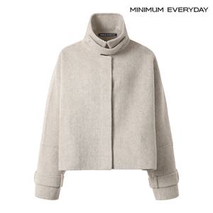 [미니멈][미니멈 에브리데이]하이넥 스트랩 가오리 크롭 울 코트 (EA4JH008D)
