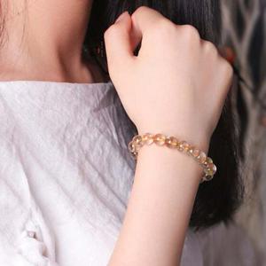 천연 황금석 토파즈 수정 크리스탈 원석 팔찌 6mm