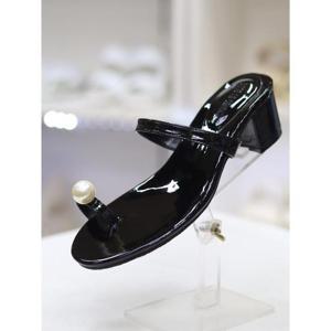 바이로쏘 세이브존03 클립 토 진주장식 청키힐 4.5cm 뮬 샌들 (BY)23S10481AH3W