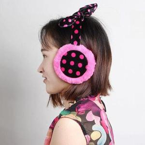 털귀마개 머리띠귀마개 겨울 방한 도트리본