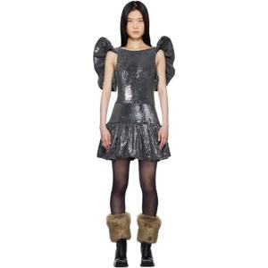 25 FW 파울라 카노바스 델 바스 여성   블랙 퍼프 미니 드레스 251427F054007