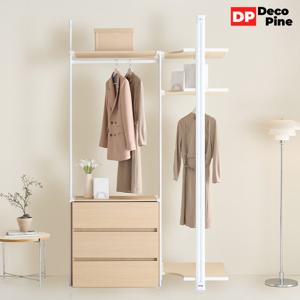 데코파인 피노 드레스룸 1400 K세트 코너장 3단 서랍옷장 시스템