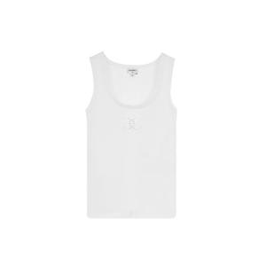 [엘러브] 샤넬 25C CC로고 펀칭 슬리브리스탑 40 화이트 5ET0007