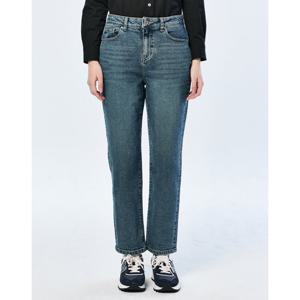 헤지스 여성 25SS 테이퍼드핏 에센셜 데님 팬츠 딥블루 HSPA5AC82B3