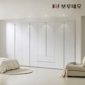 보루네오 E0 네오 2단 서랍 여닫이 붙박이장 30cm 매립형 손잡이