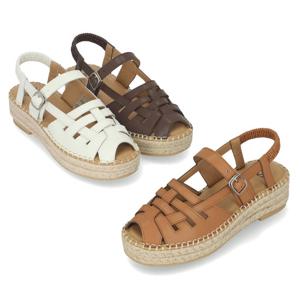 엘칸토 마쯔 여성 위빙 메리제인 에스파듀 슬링백 4.5cm LCWO60M513