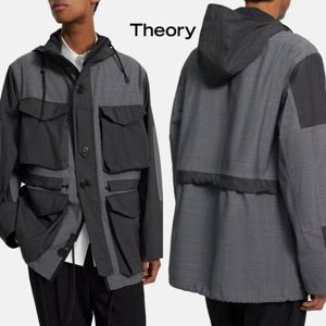 띠어리 M071402O 남자 울 혼방 오버사이즈 밀리터리 야상 자켓