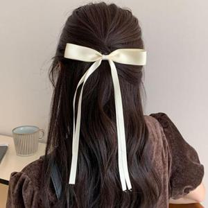 AHRP3700 새틴 리본 헤어핀 포인트 머리핀 키치 발레코어