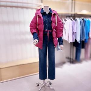 [시에로]SF4JPF353_중기장 볼륨 DOWN 후드 점퍼