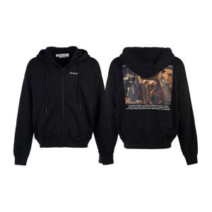 [오프화이트] 남성 카라바지오 프린트 후드 집업 OMBE015C99FLE0041001