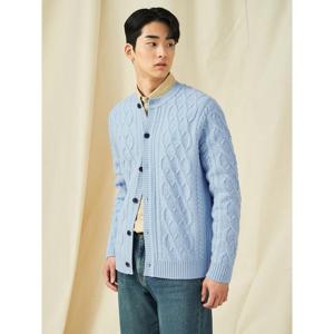 [신상40%OFF][빈폴멘] 아란케이블 라운드 카디건 스카이 블루 (BC515AC15Q)