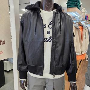 리트머스 HC26 후드 탈부착 가죽 항공점퍼 LP1JU034