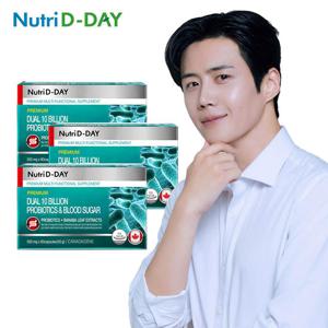 뉴트리디데이 캐나다 직수입 듀얼 100억 유산균 앤 혈당 건강 x 3개 총6개월분