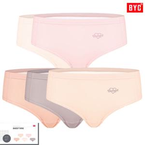 BYC깔끔하고화사한면스판미디여삼각팬티5매입WNP2222