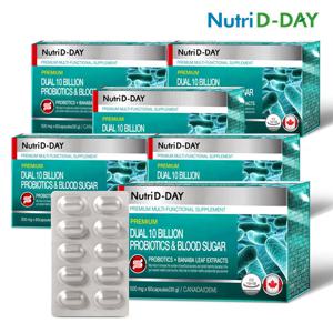 뉴트리디데이 캐나다 직수입 듀얼 100억 유산균 앤 혈당 건강 x 6개 총12개월분