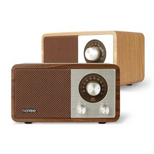 나비 레트로 블루투스스피커 고출력 우드 라디오 스피커 다크브라운
