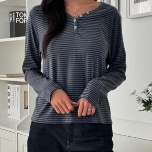 아이우먼 비키단가라버튼긴팔티 YPT626M501 빅사이즈