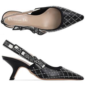 디올 25SS 블랙 자디올 슬링백 펌프스 힐 KCV302VSP 900