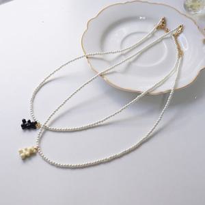 nsg5219 핸드메이드 곰돌이 진주 목걸이