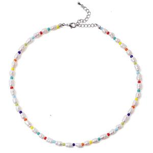 nsg5221 천연 담수진주 칼라 비드 목걸이