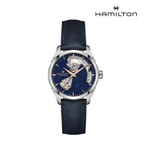 [해밀턴]재즈마스터 오픈하트 미드나잇 블루 36mm 레더 스트랩 H32215642