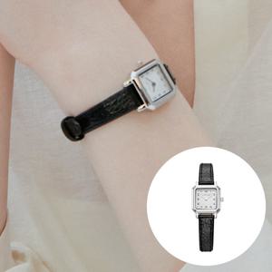 [제이에스티나] AMICO 스퀘어 가죽 시계 (JWM1LE5BS501WHBK0)