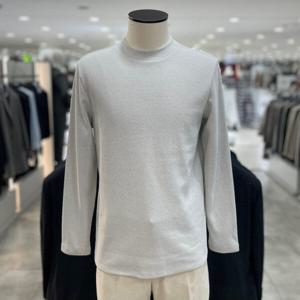 [지오지아]와플조직 모크넥 라운드 티셔츠_ABE4TR1103_LMT_DG