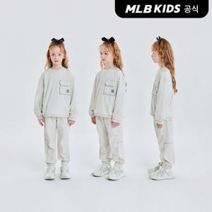 [택가119,000원][MLB키즈 공식] 25SS 베이직 아웃도어 우븐 맨투맨 세트 NY (Mg.Cream) 7AS2B0151-50CRM