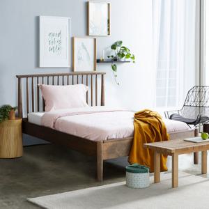 베스트리빙 윈저 월넛 로맨틱 신혼 고무나무 슈퍼싱글/SS 원목 침대/매트포함