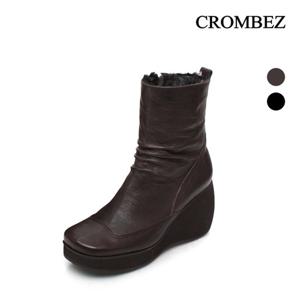크롬베즈 셔링 털 통굽 앵클부츠 KB47261SA