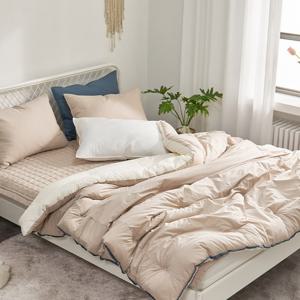 아토앤알로 코지 고밀도 100수 순면 옥수수솜 항균 차렵이불베개세트 S/SS