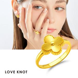 [러브넛] 순금(3.75g) 클로버 커팅라인 반지 24K-RG-1186