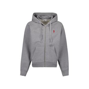 아미 하트 로고 후드 집업 에쉬 그레이 남성 USW415 747 0951