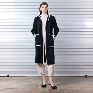 [요이츠]모던 엣지 포인트 후드 플리츠 코트_YJ02WNPCT01