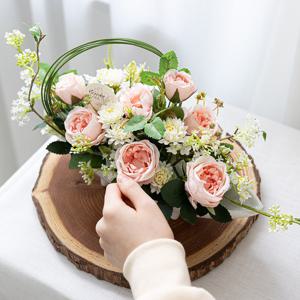 장미 조화 센터피스 니칼 가드닝 수반 Aset 45cm 인테리어 꽃 테이블 행사 장식 소품