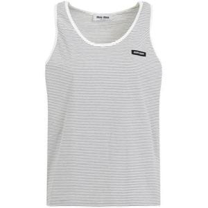 미우미우 민소매 티셔츠 MJT699SOOO14RT F0963 BIANCO CACAO