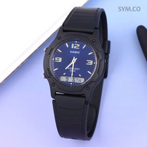 카시오 AW-49HE-2A 듀얼 학생 아나디지 캐쥬얼 남녀공용 우레탄