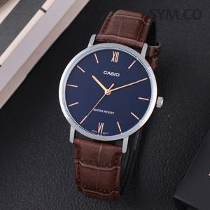 카시오 MTP-VT01L-2B 라지사이즈 심플 아날로그 캐쥬얼 남자 가