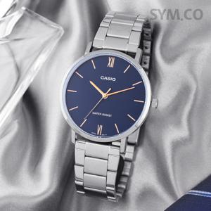 카시오 MTP-VT01D-2B 라지사이즈 심플 아날로그 캐쥬얼 남자 메