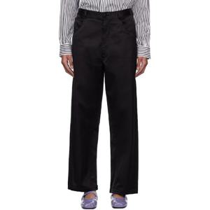 25 FW 까레라 여성 블랙 새틴 스트레이트 슬랙스 251909F087003